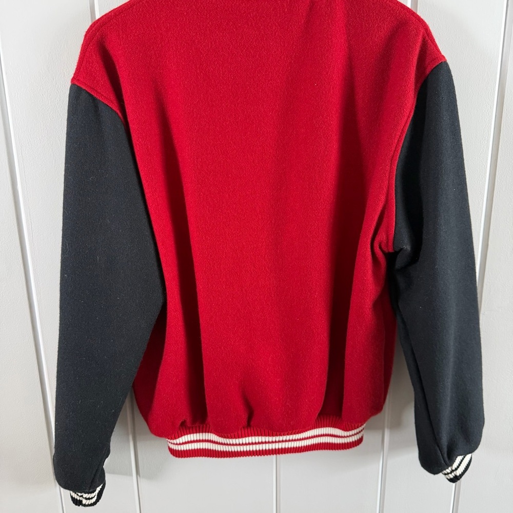 Vintage Warner Bros Bugs Bunny Varsity Jacket – Red & Black Wool Blend – Medium - Picture 2 of 6